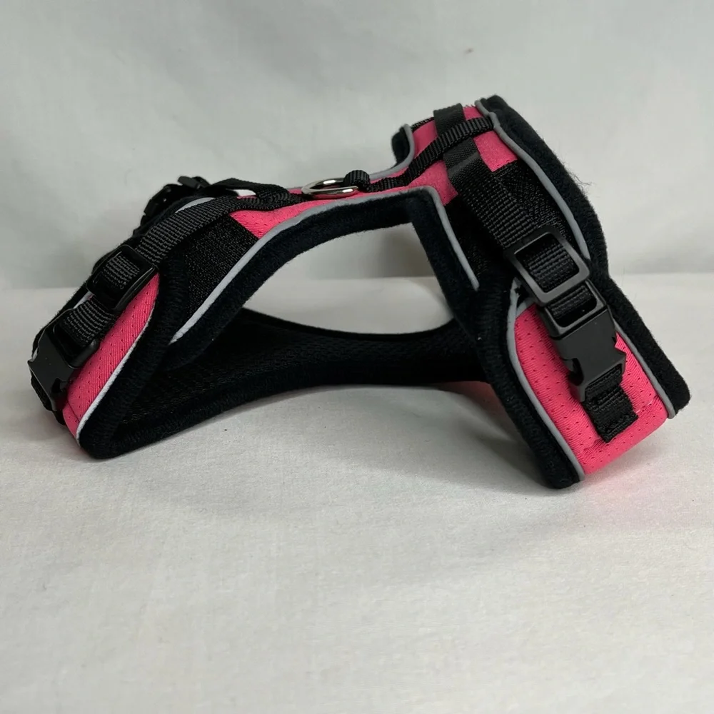 New Hot Pink & Black Mudinpet Cat Harness. Size Small